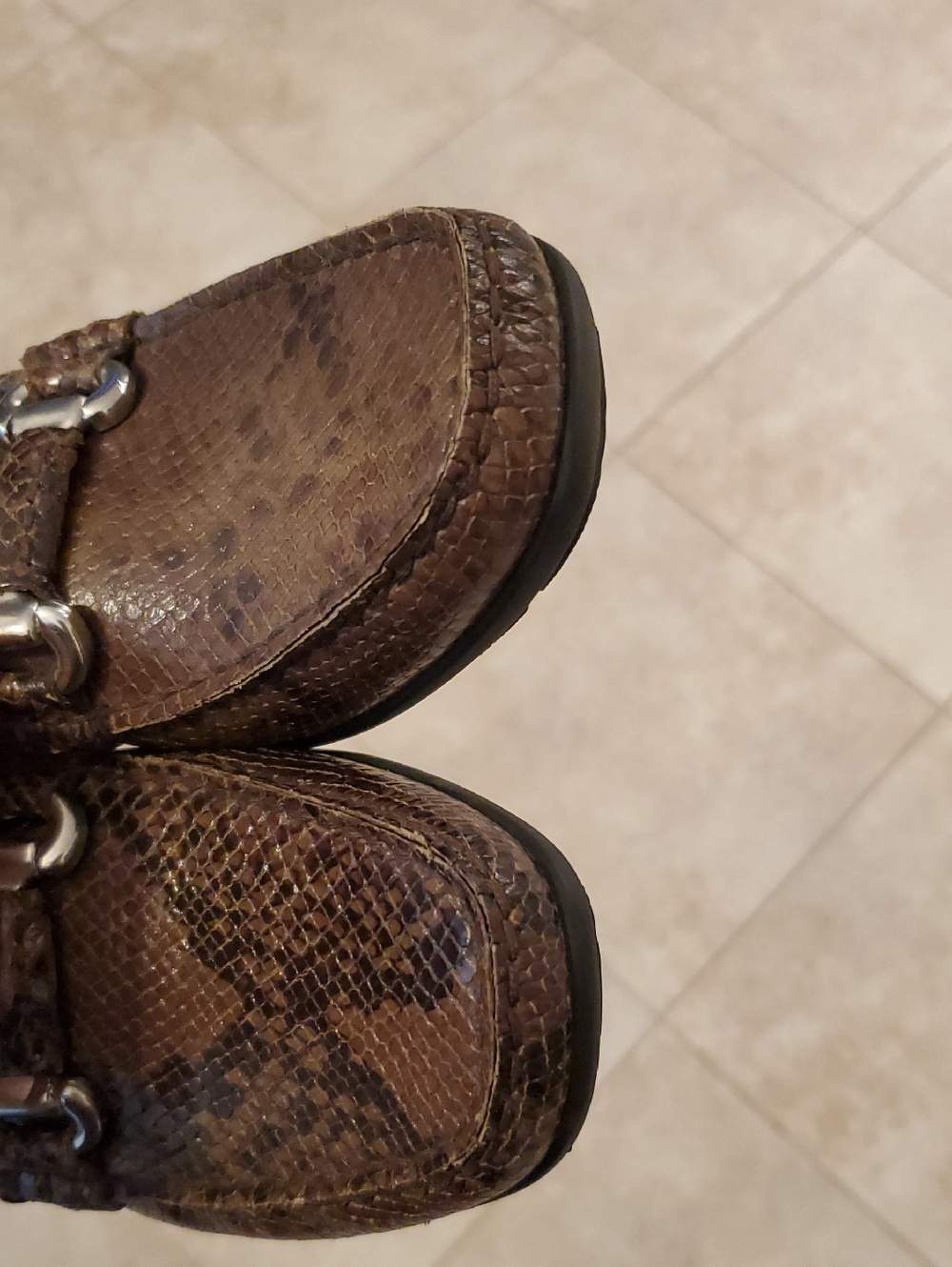 Mephisto Natala Brown Snake-Print Leather Bit Loafers Women's Sz 9 Like New - Picture 12 of 14